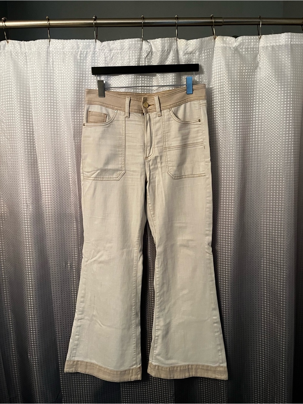 Chico's Cream Wide-Leg Flare Jeans